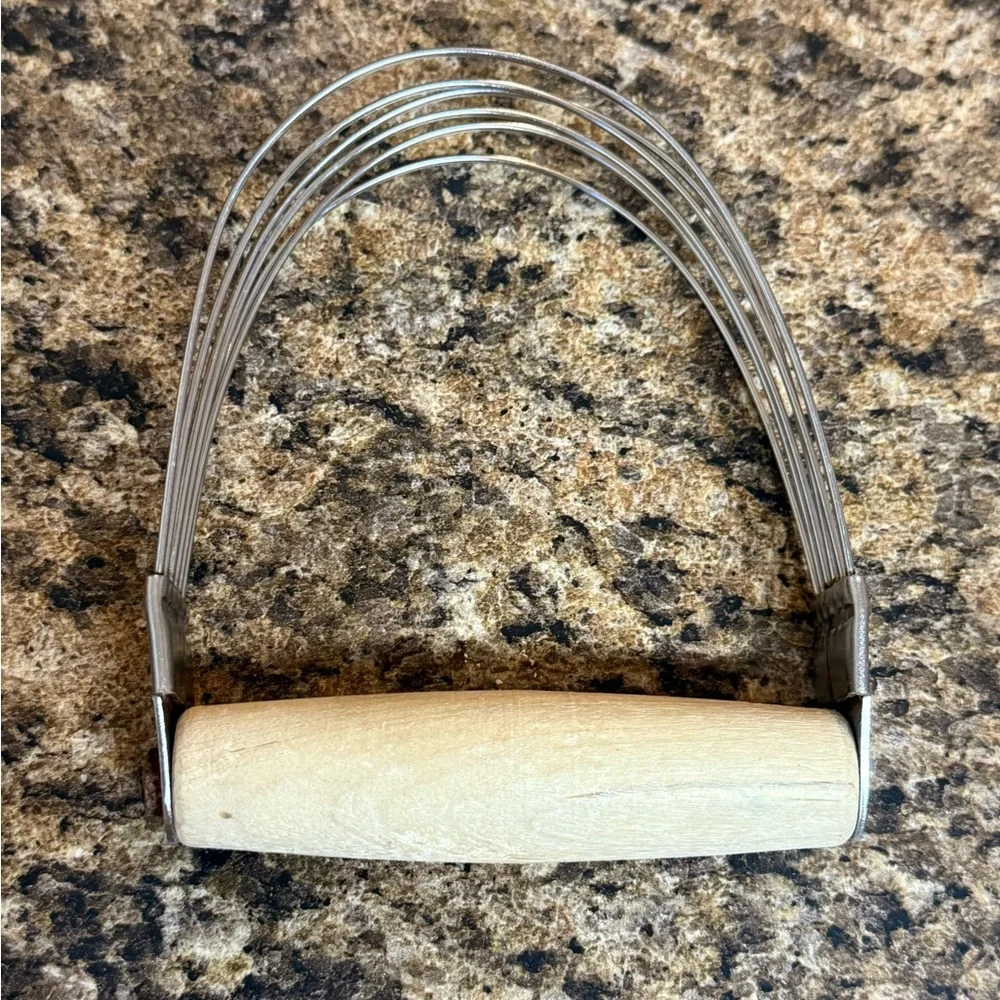Stainless Steel Dough Blender‎ with Wooden Handle